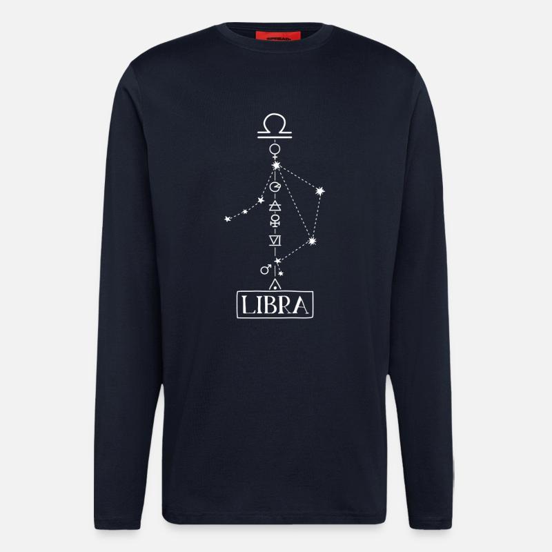 Libra - Libra Zodiac - white - Longsleeve - made by SPREAD  - DARK NAVY