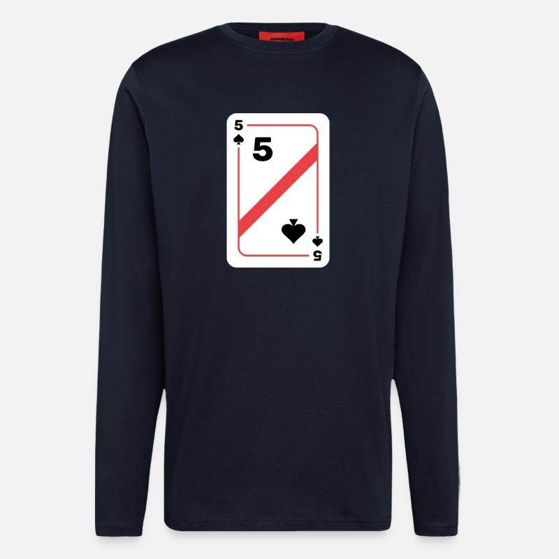 Five Spades Poker Card - Longsleeve - made by SPREAD - DARK NAVY
