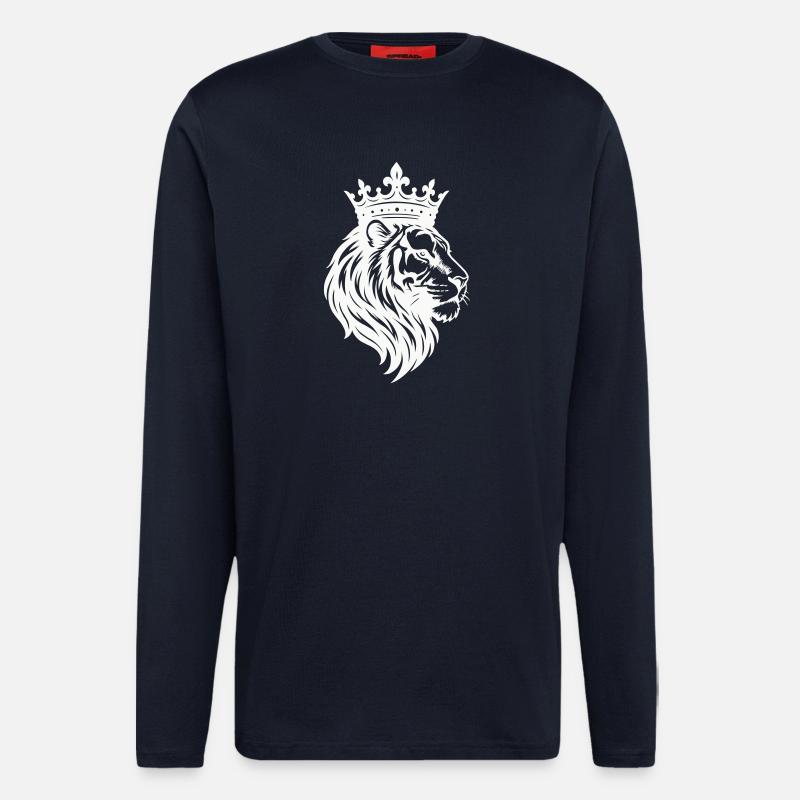 Lion Crown King - Longsleeve - made by SPREAD  - DARK NAVY