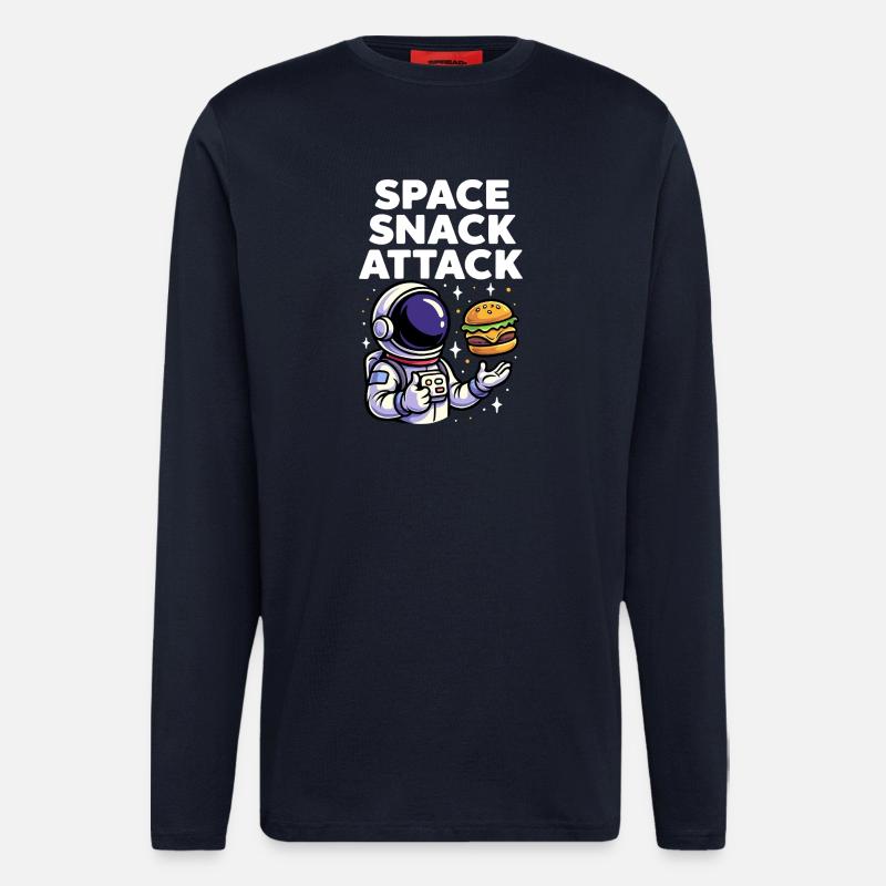 Astronaut Burger Space Snack Attack - Longsleeve - made by SPREAD  - DARK NAVY
