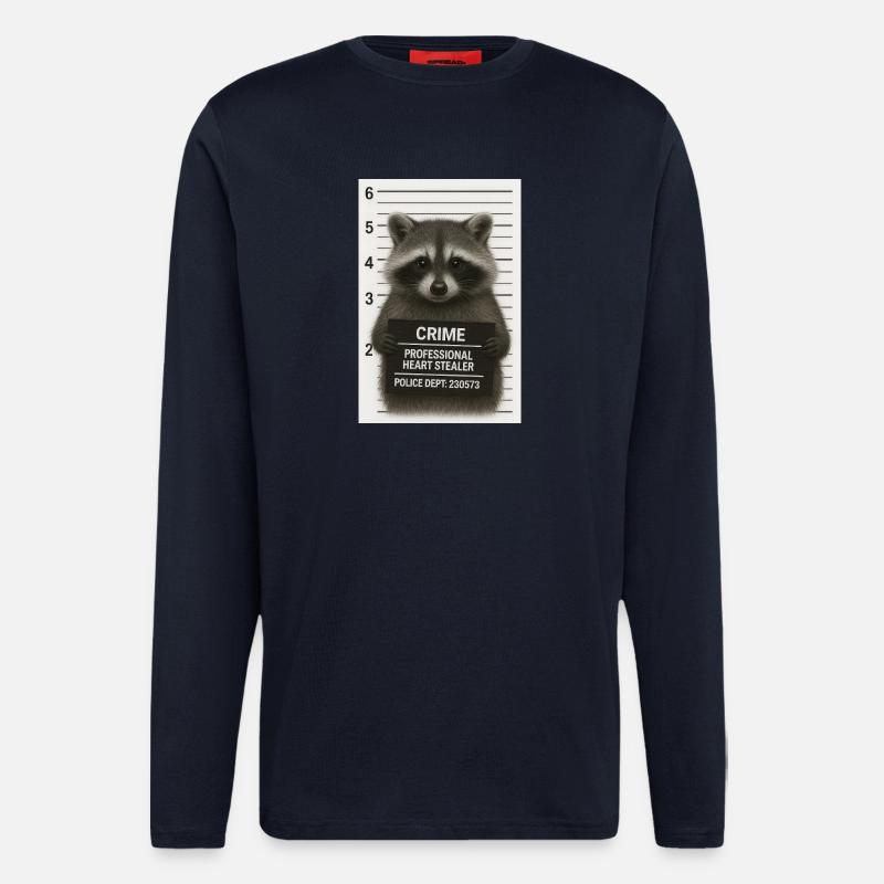 Waschbär – Herzklau mit System - Langarmshirt - made by SPREAD - DARK NAVY