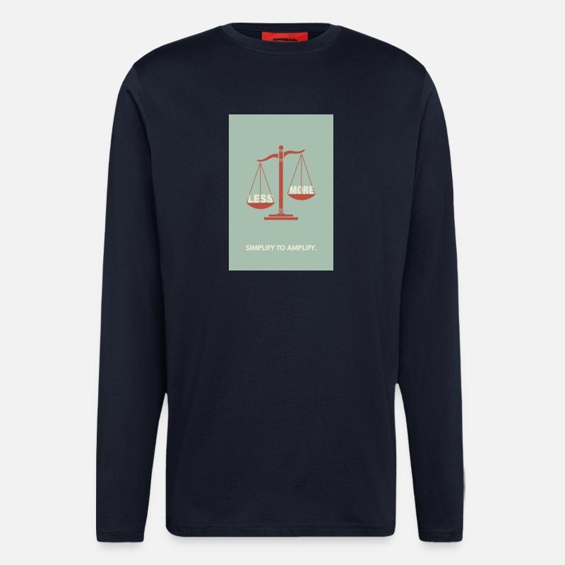 Moins, c’est plus - Conception d’affiche d’équilibre - Manches longues bio décontracté fabriqué en UE - DARK NAVY