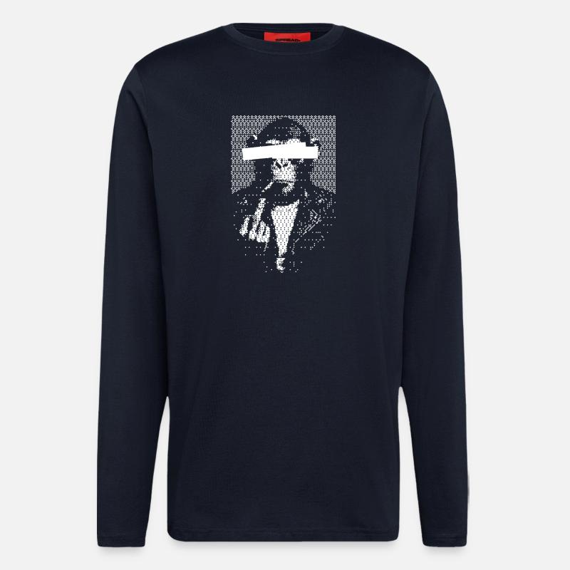 Blindfolded monkey criminal - Longsleeve - made by SPREAD  - DARK NAVY