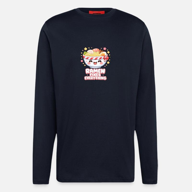 Ramen fixes everything - Langarmshirt - made by SPREAD  - DARK NAVY