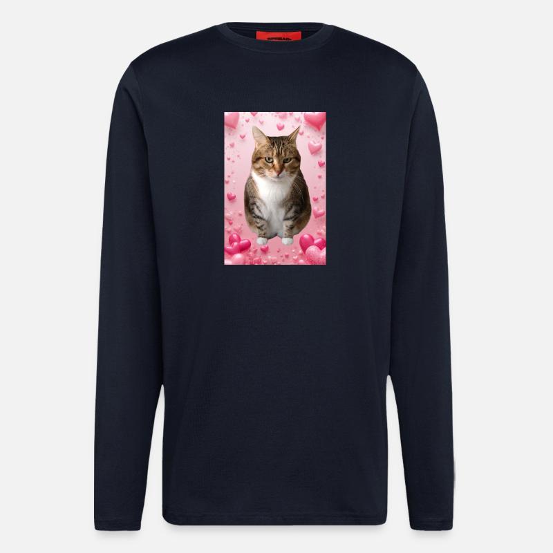 Missty-Katze mit Herzen - Langarmshirt - made by SPREAD  - DARK NAVY