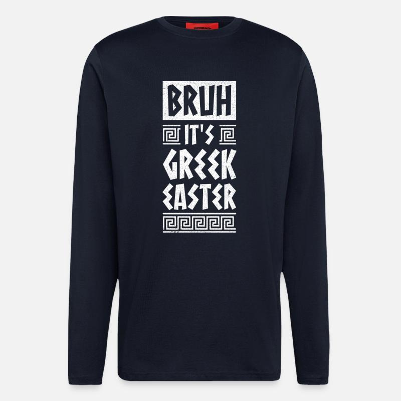 Mec, c’est Pâques orthodoxe grec - Manches longues bio décontracté fabriqué en UE - DARK NAVY