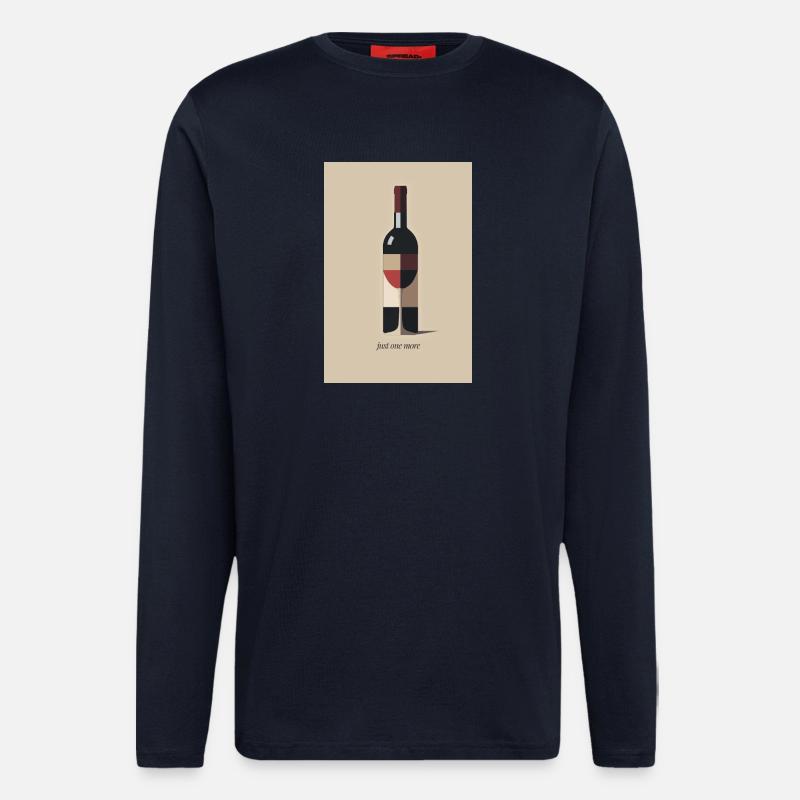 Wine design just one more - Longsleeve - made by SPREAD  - DARK NAVY
