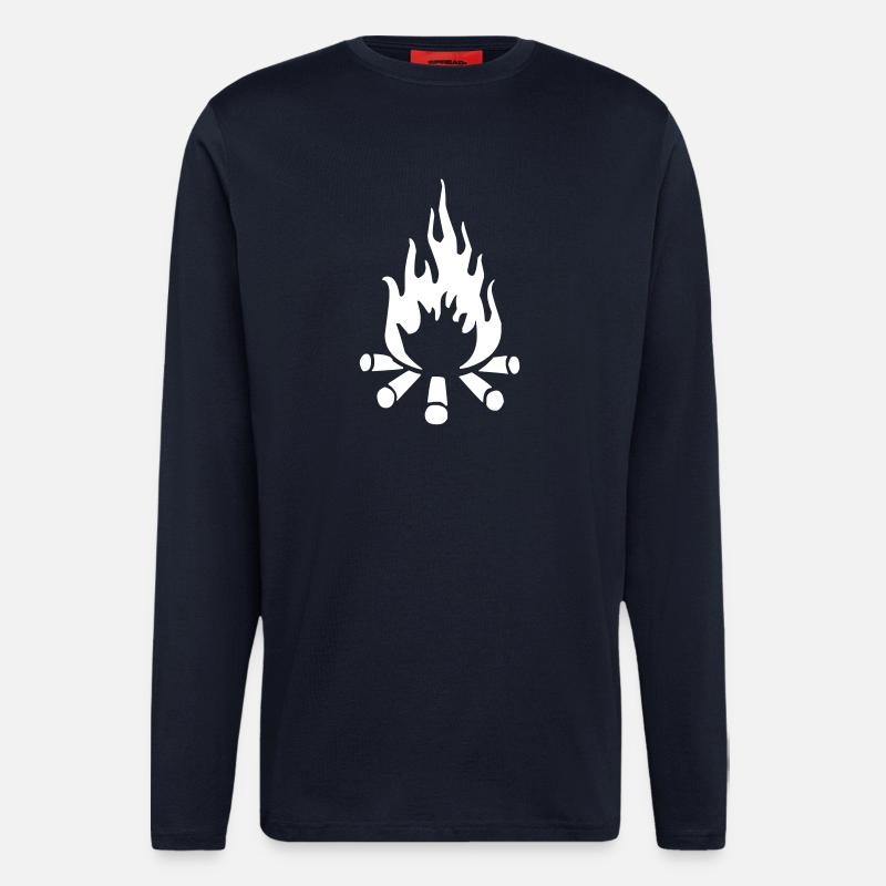 Fire campfire tents scouts - Longsleeve - made by SPREAD  - DARK NAVY