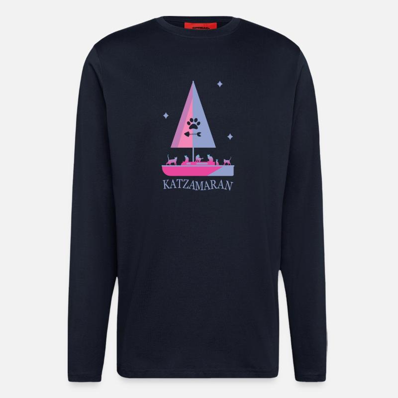 Katzamaran Boot - Langarmshirt - made by SPREAD  - DARK NAVY