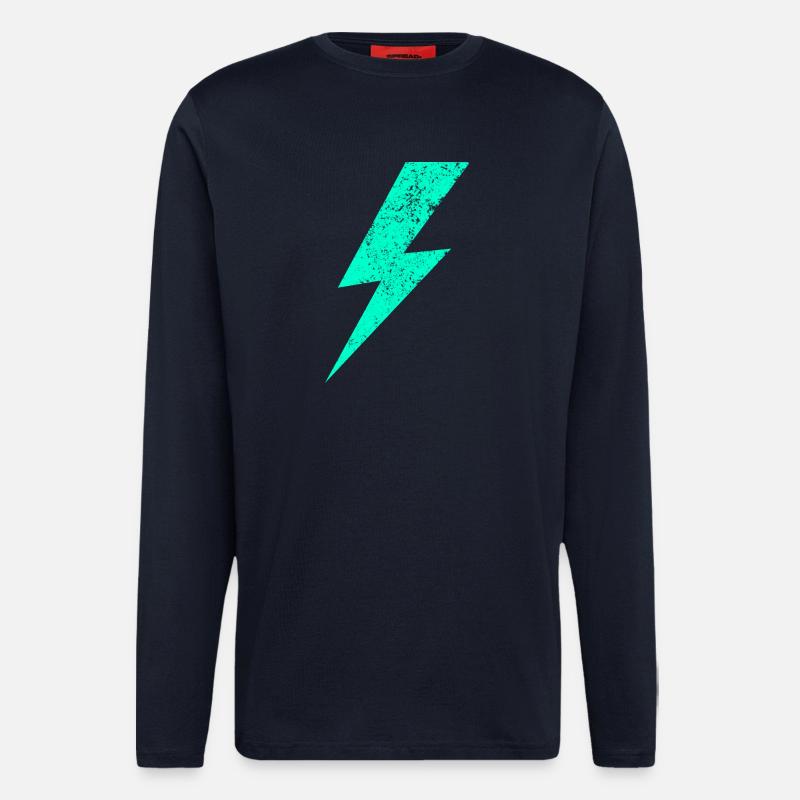 Elektrischer Blitz in Pastell - Langarmshirt - made by SPREAD  - DARK NAVY