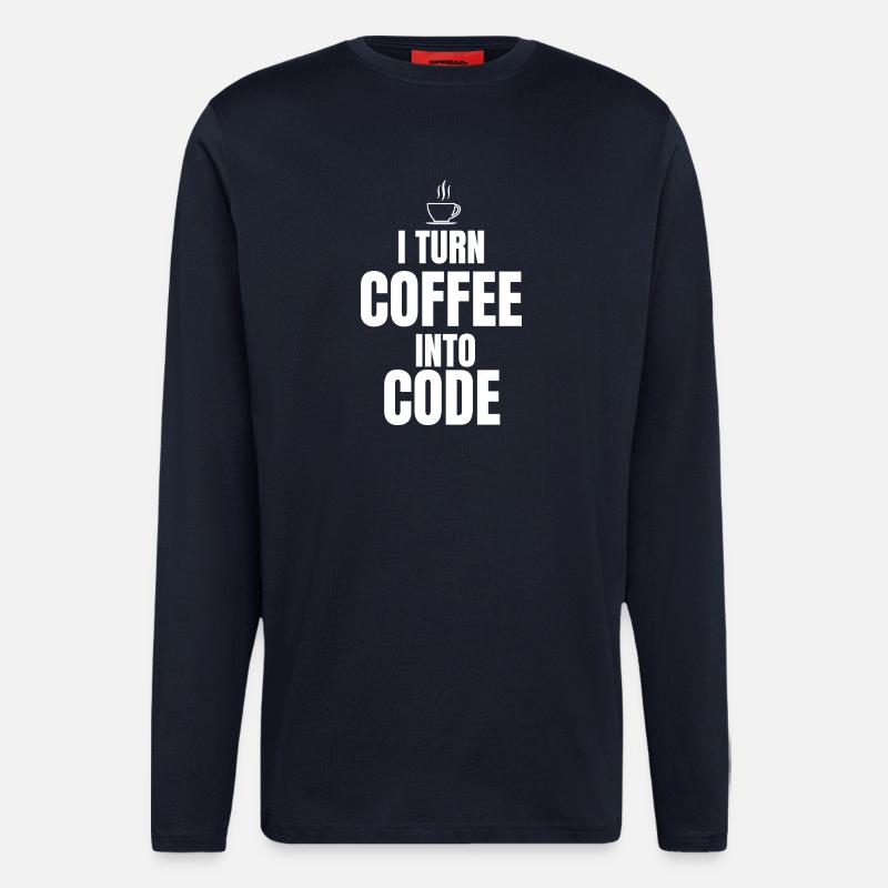 I Turn Coffee Into Code - Longsleeve - made by SPREAD  - DARK NAVY