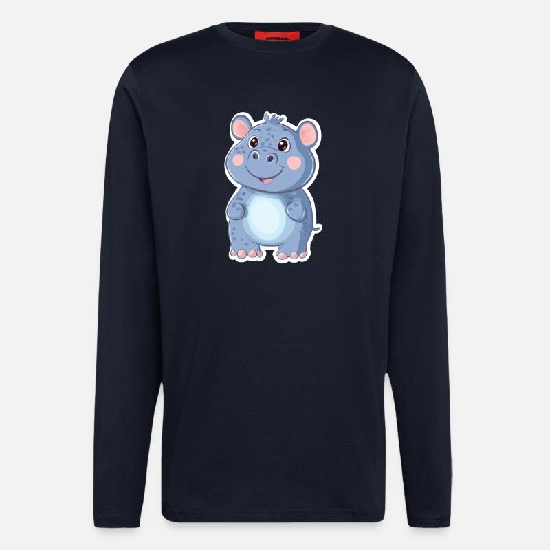 Nilpferd - Langarmshirt - made by SPREAD  - DARK NAVY
