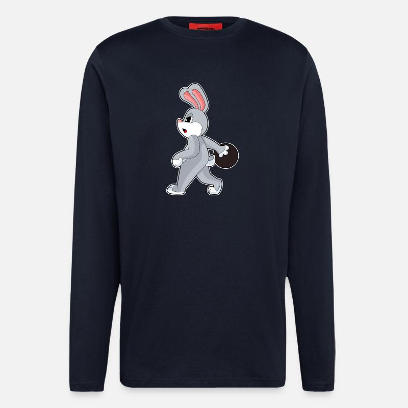 Bunny Bowling Boule de bowling - Manches longues bio décontracté fabriqué en UE - DARK NAVY
