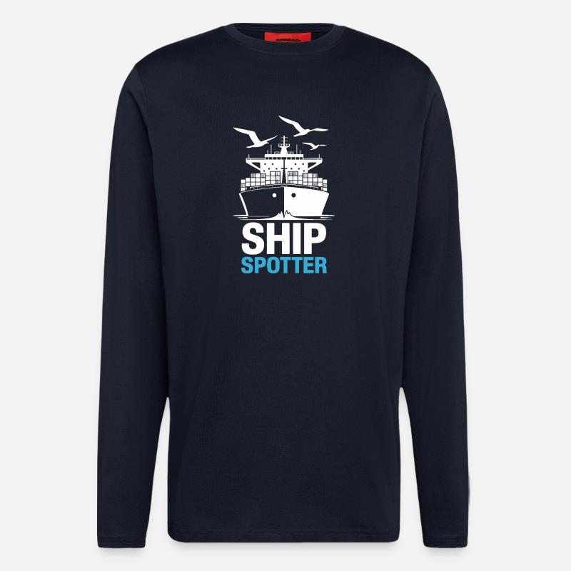 Ship Spotter Leidenschaft Maritim - Langarmshirt - made by SPREAD - DARK NAVY