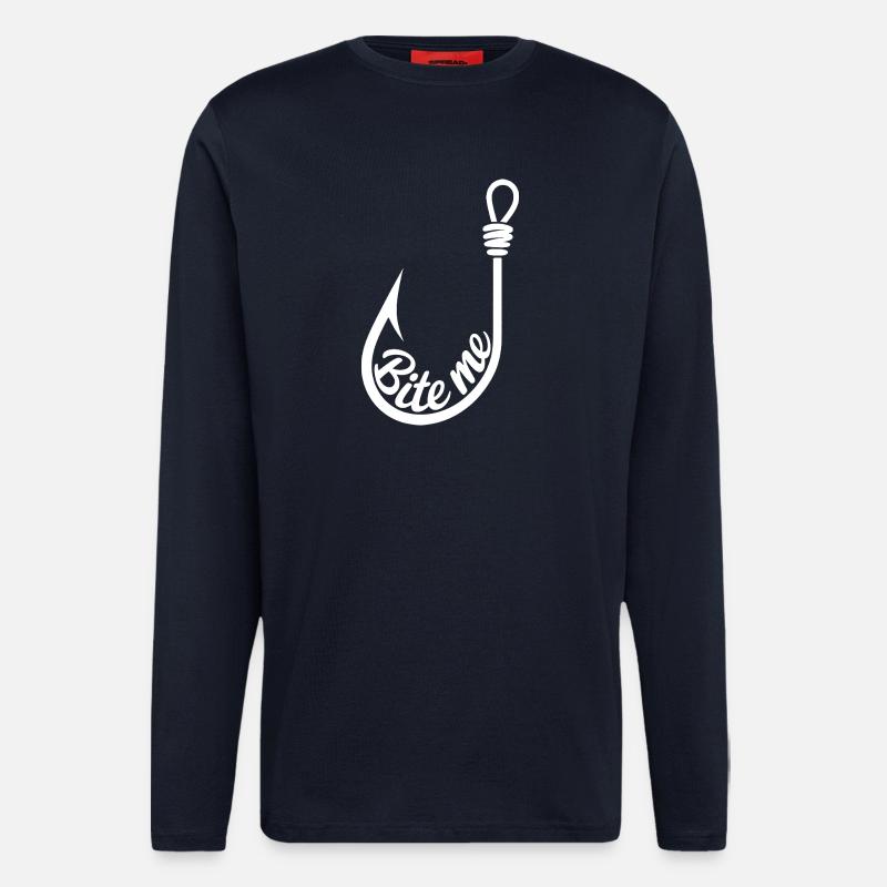 Bite Me Lure Hook Design - Longsleeve - made by SPREAD  - DARK NAVY