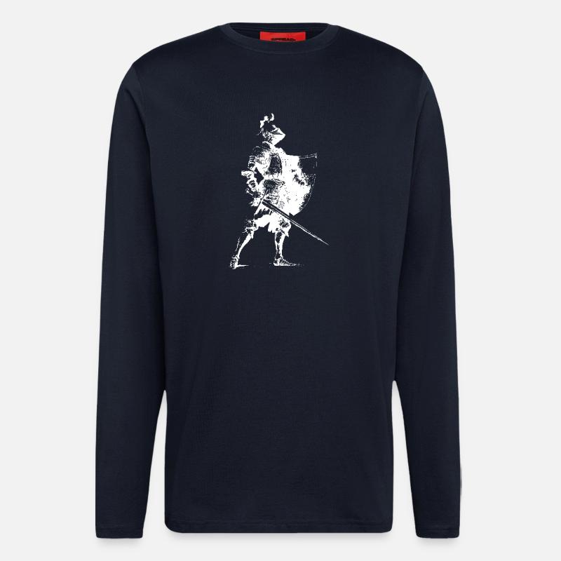 Knight Silhouette with Shield - Longsleeve - made by SPREAD  - DARK NAVY