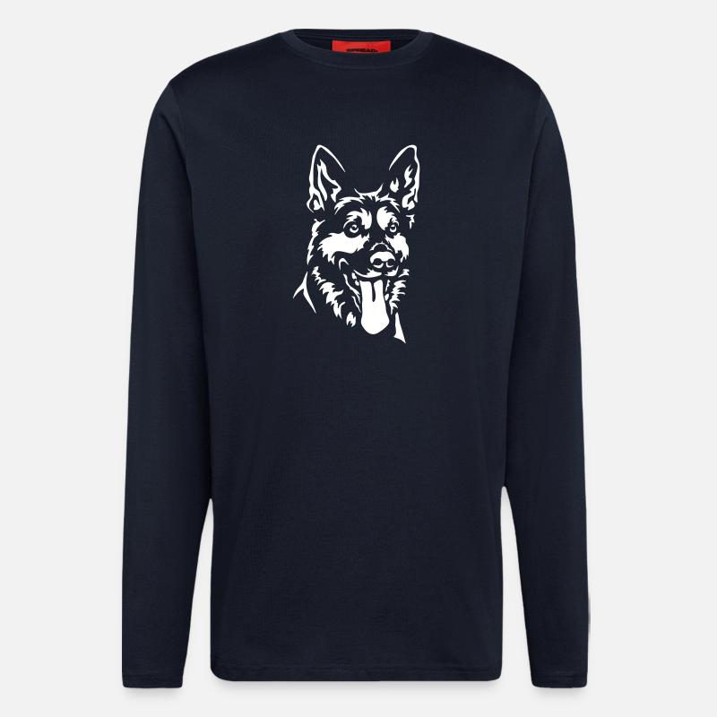 Deutscher Schäferhund Kopf - Langarmshirt - made by SPREAD  - DARK NAVY
