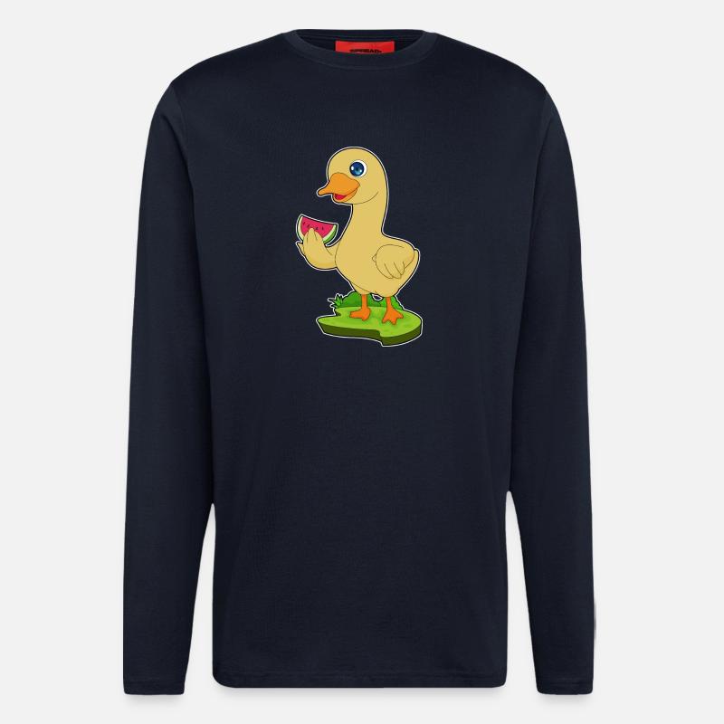 Canard Pastèque - Manches longues bio décontracté fabriqué en UE - DARK NAVY