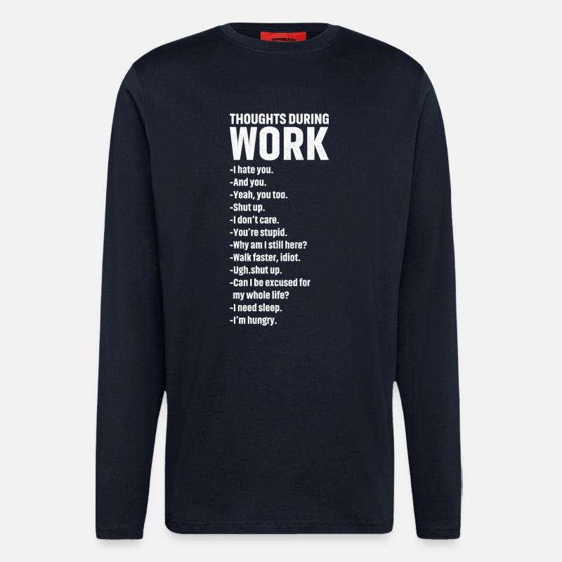 thoughts during work - Longsleeve - made by SPREAD  - DARK NAVY