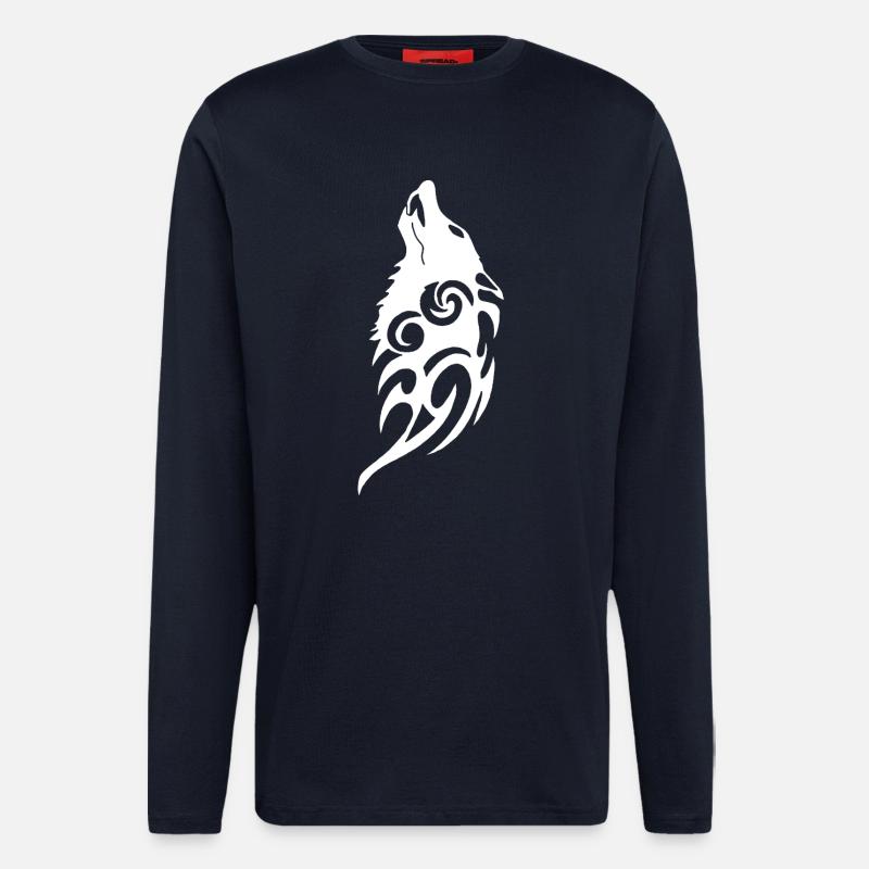 Geisterwolf des Waldes - Langarmshirt - made by SPREAD  - DARK NAVY