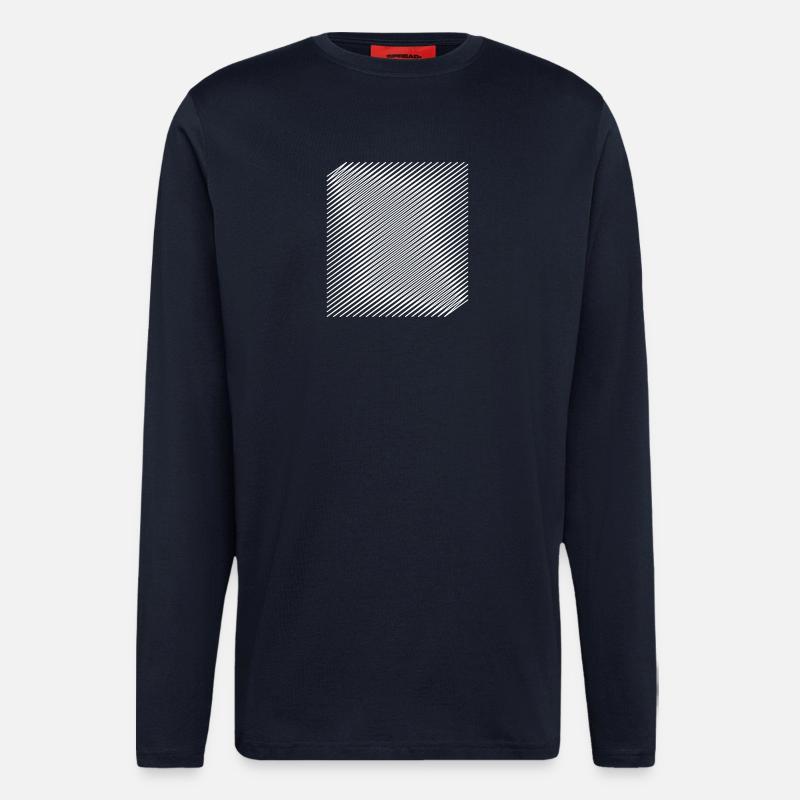 Geometric Spiral Optical Illusion Design - Longsleeve - made by SPREAD - DARK NAVY