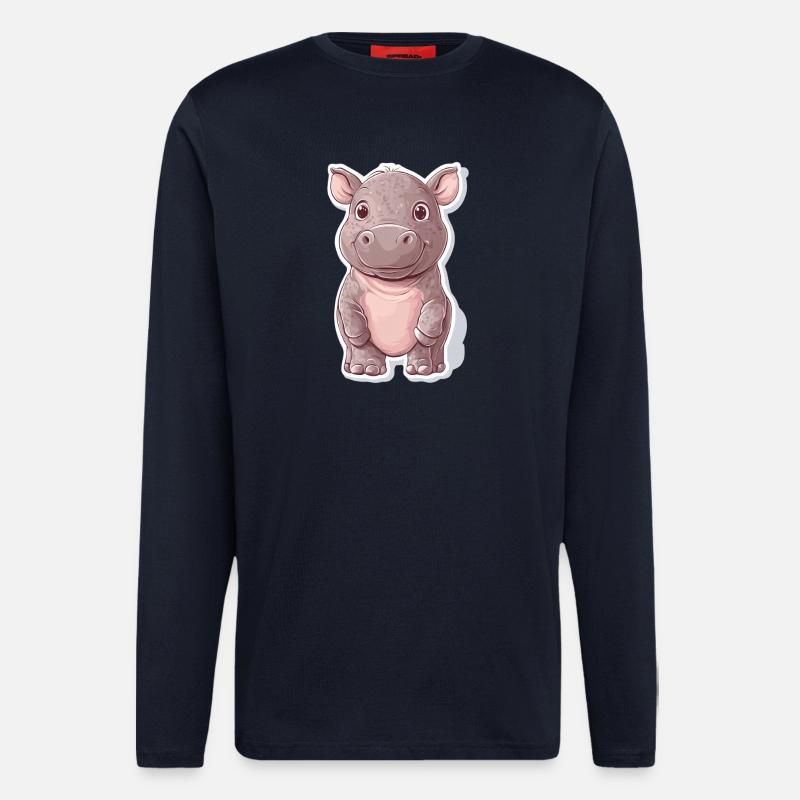 Nilpferd - Langarmshirt - made by SPREAD  - DARK NAVY