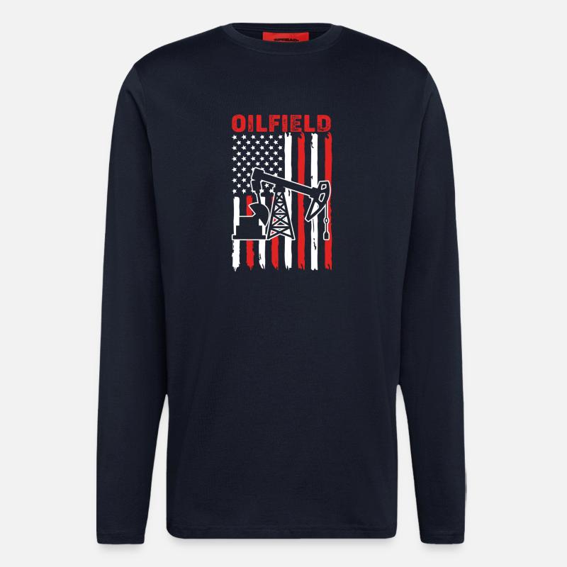 Bohrinsel Ölfeld - Langarmshirt - made by SPREAD  - DARK NAVY