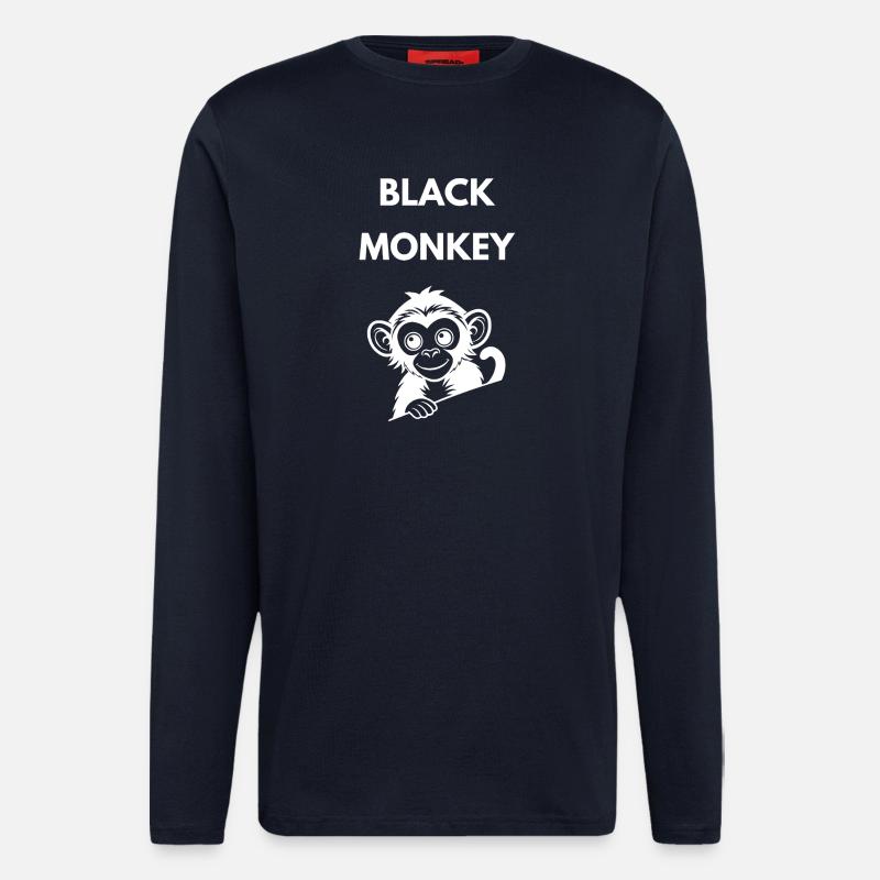 Black Monkey  - Longsleeve - made by SPREAD  - DARK NAVY