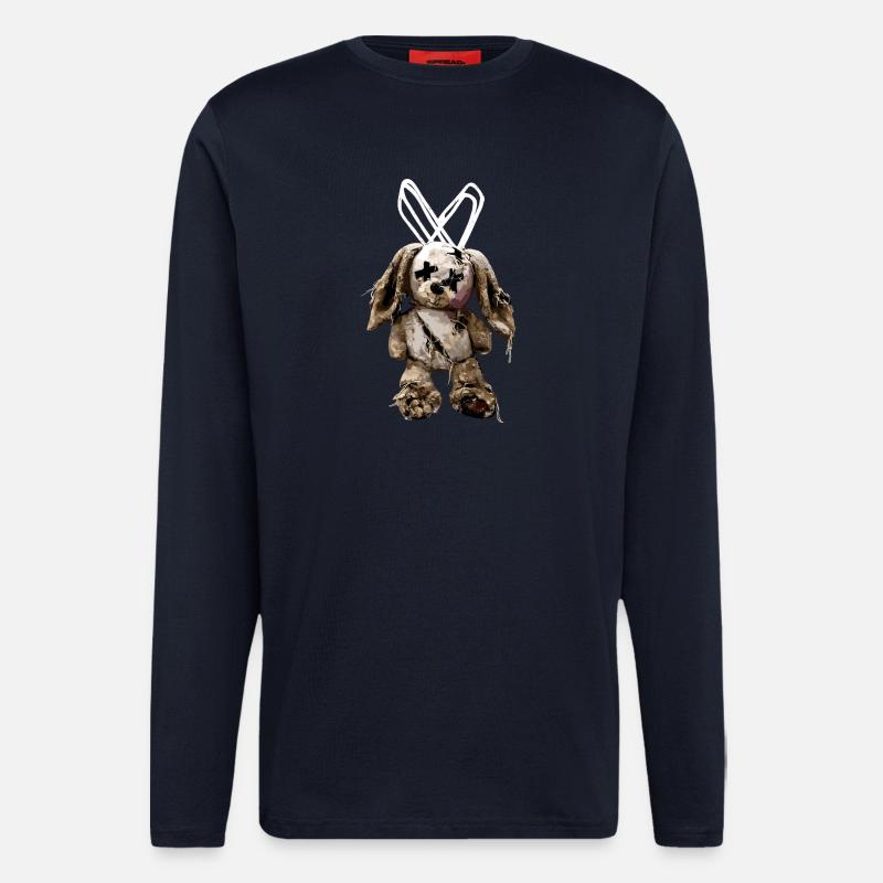 Dark stuffed bunny cuddly toy - Longsleeve - made by SPREAD - DARK NAVY