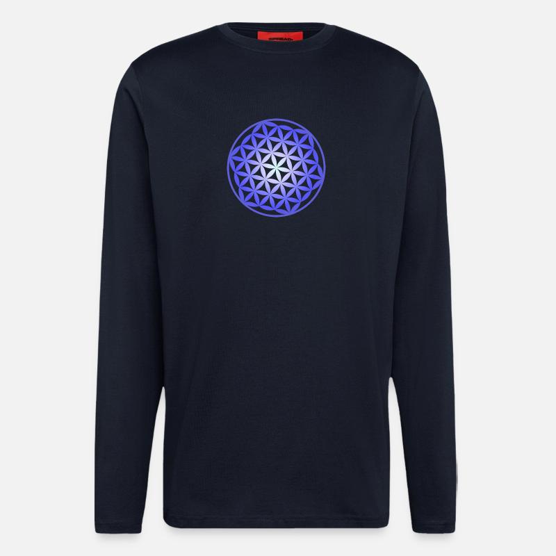 Blume des Lebens - Langarmshirt - made by SPREAD  - DARK NAVY