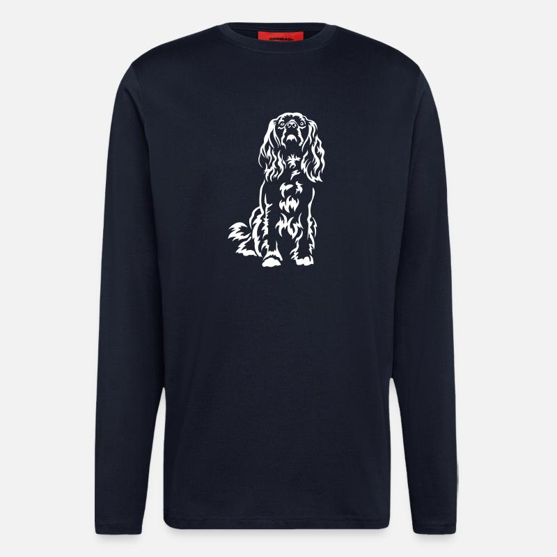 American Cocker Spaniel « Black Edition » - Manches longues bio décontracté fabriqué en UE - DARK NAVY