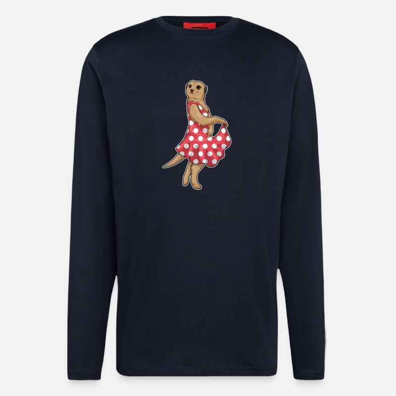 Erdmännchen Polka Dots Kleid - Langarmshirt - made by SPREAD  - DARK NAVY