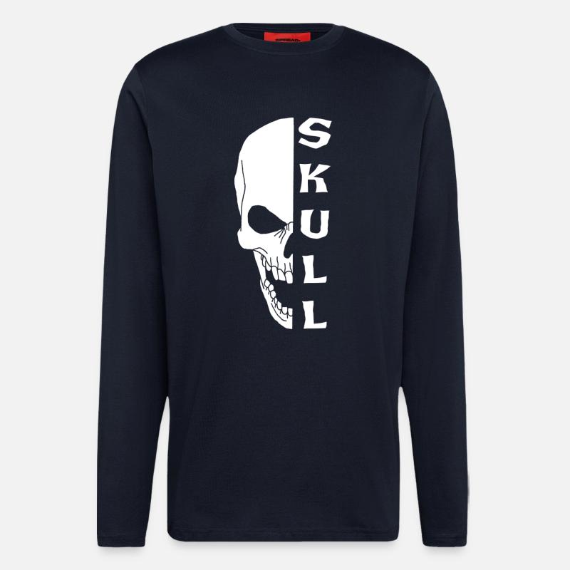 The White Skull - Longsleeve - made by SPREAD  - DARK NAVY