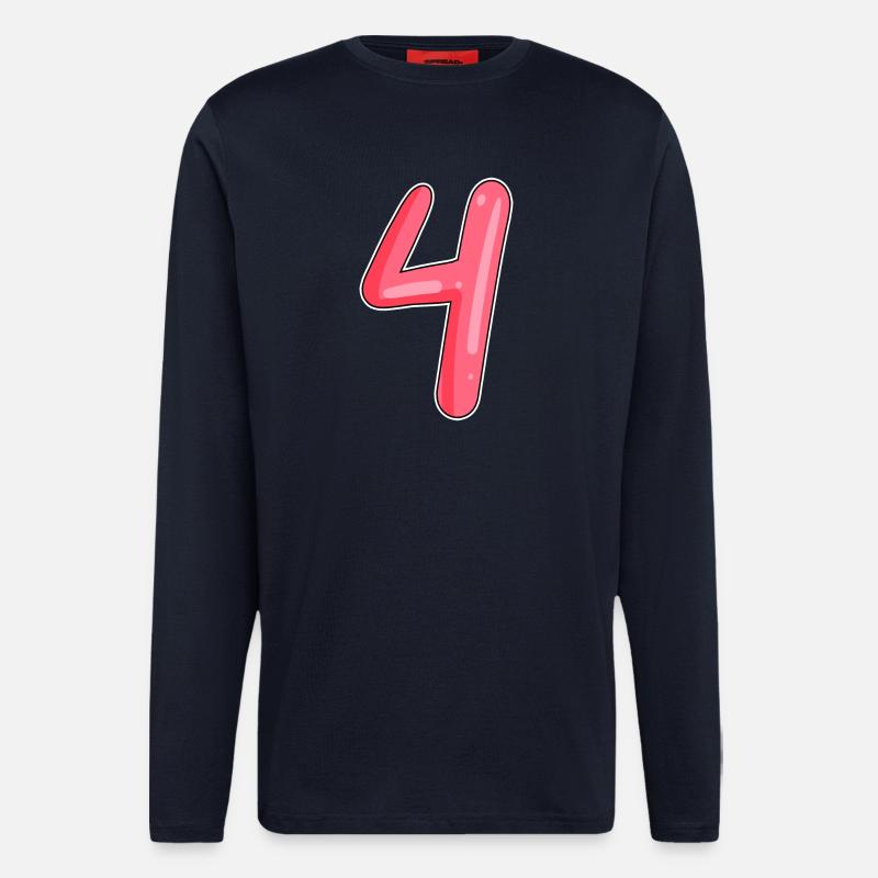 4 - Vier Zahl Nummer - Langarmshirt - made by SPREAD  - DARK NAVY