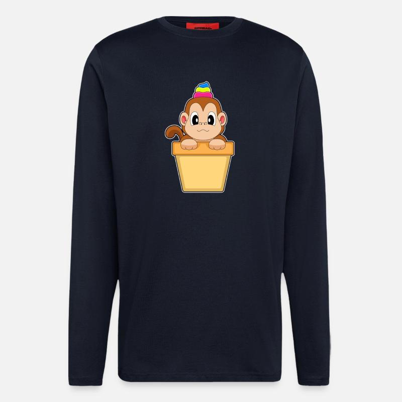 Affe Cupcake - Langarmshirt - made by SPREAD  - DARK NAVY