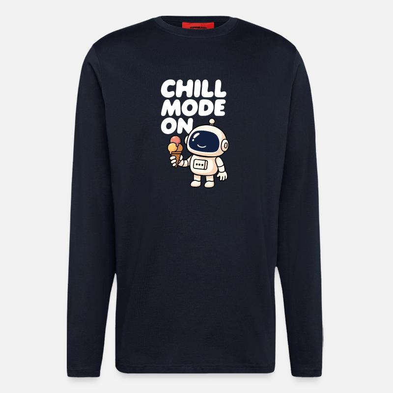 Weltraumroboter mit Eiscreme - Langarmshirt - made by SPREAD  - DARK NAVY