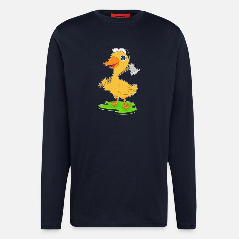 Duck Lumberjack Axe Forest - Longsleeve - made by SPREAD  - DARK NAVY