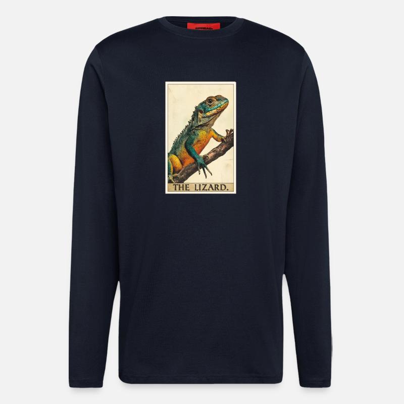 Eidechsen Eidechse - Langarmshirt - made by SPREAD  - DARK NAVY