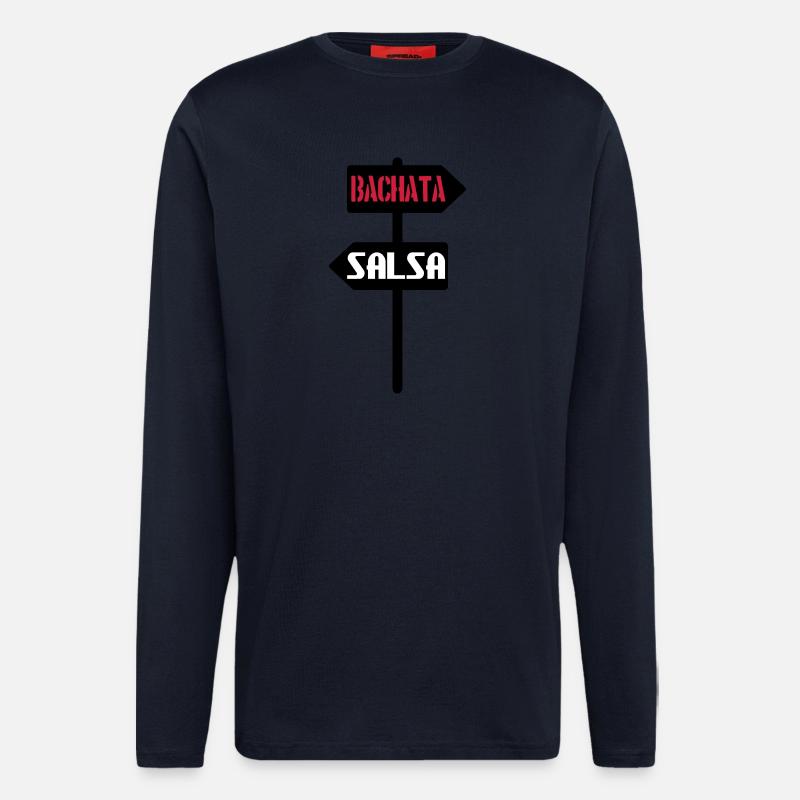 Bachata salsa signe - Manches longues bio décontracté fabriqué en UE - DARK NAVY