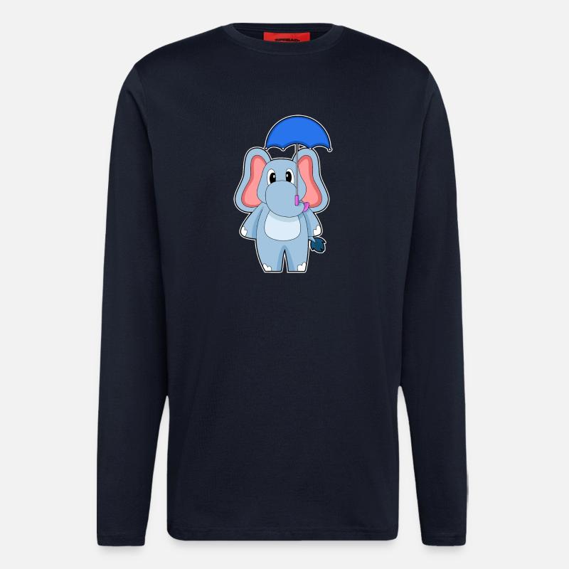 Elefant Regenschirm - Langarmshirt - made by SPREAD - DARK NAVY