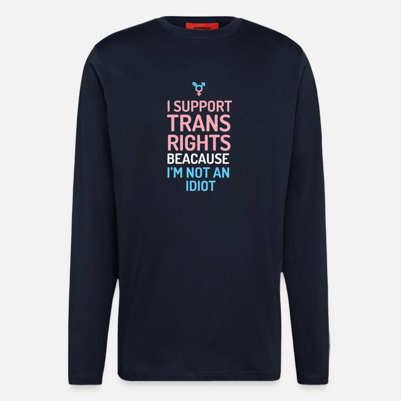 Ich unterstütze Trans-Rechte - Langarmshirt - made by SPREAD  - DARK NAVY