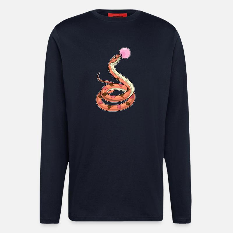 Chewing-gum serpent - Manches longues bio décontracté fabriqué en UE - DARK NAVY