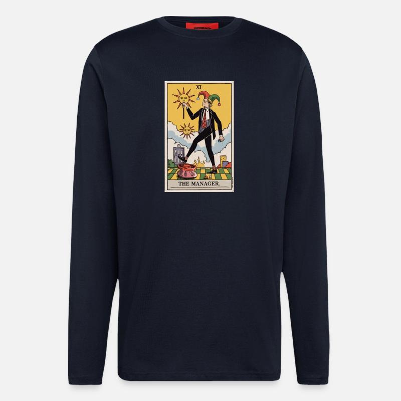 The Manager Funny Tarot Card Design - Longsleeve - made by SPREAD  - DARK NAVY