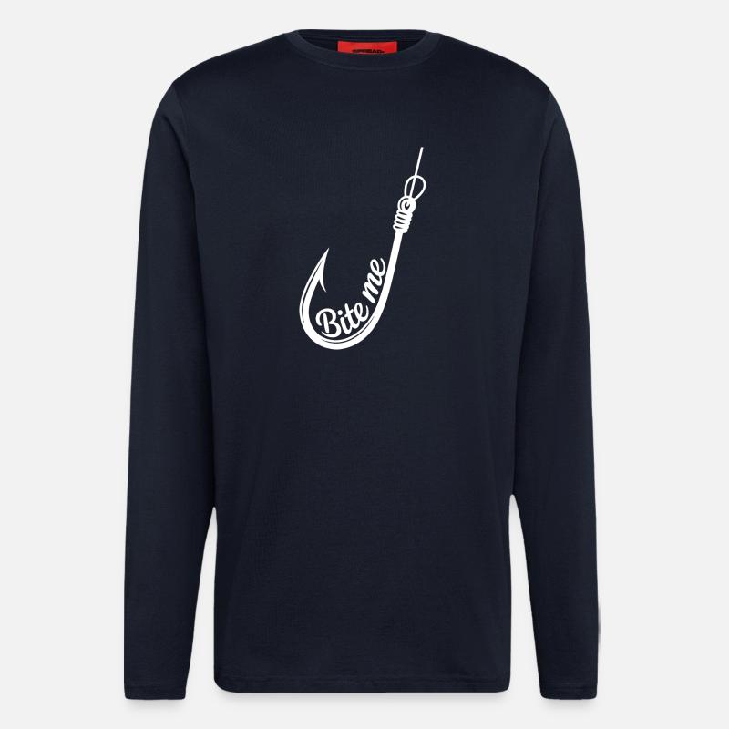 Bite Me Hook Graphic - Longsleeve - made by SPREAD  - DARK NAVY