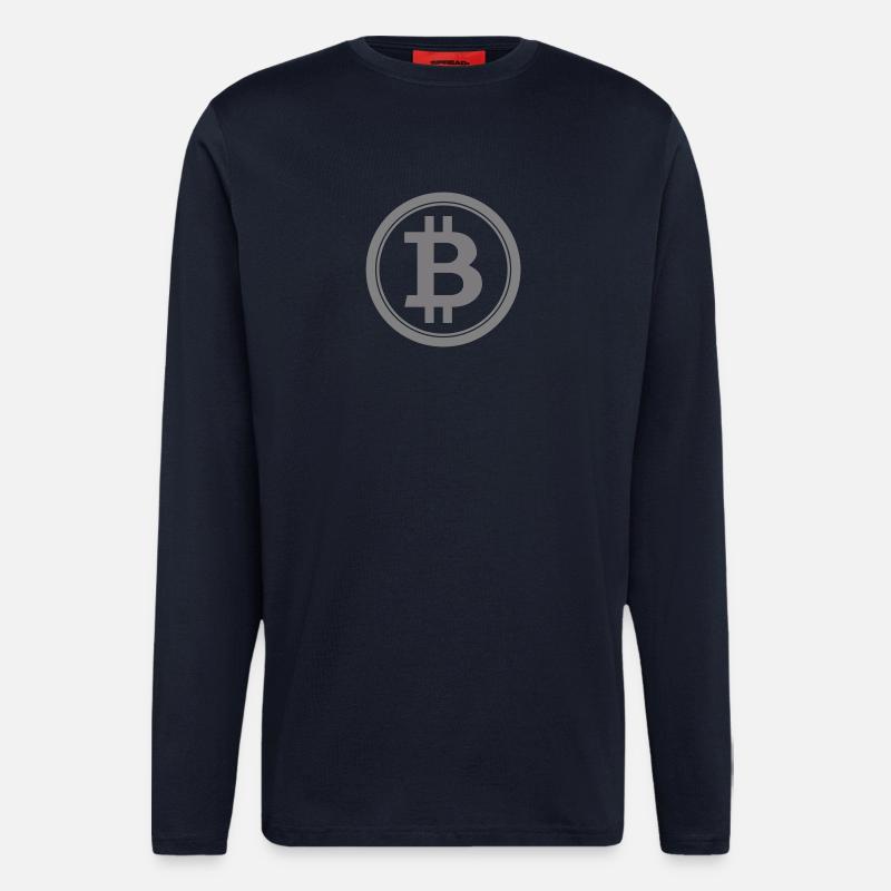 Bitcoin Logo 3 - Langarmshirt - made by SPREAD  - DARK NAVY