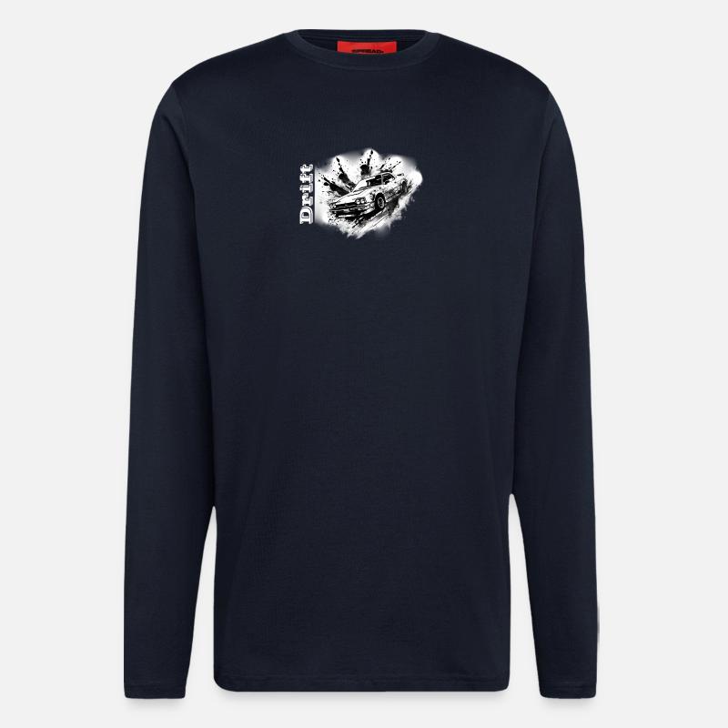 Drifter weiß - Langarmshirt - made by SPREAD - DARK NAVY