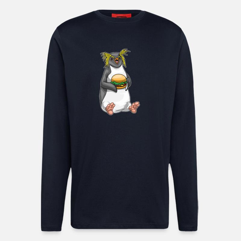 Pinguin Cheeseburger - Langarmshirt - made by SPREAD  - DARK NAVY