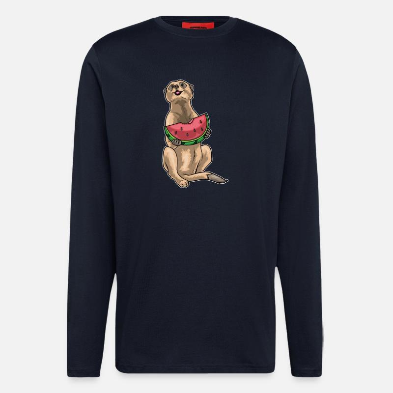 Suricate Pastèque - Manches longues bio décontracté fabriqué en UE - DARK NAVY