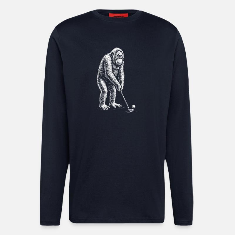 Orangutan Golf Putts - Longsleeve - made by SPREAD  - DARK NAVY