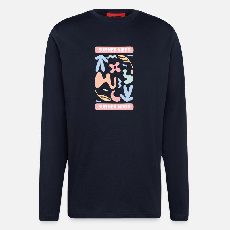 Pastel Abstract Summer Vibes - Langarmshirt - made by SPREAD - DARK NAVY